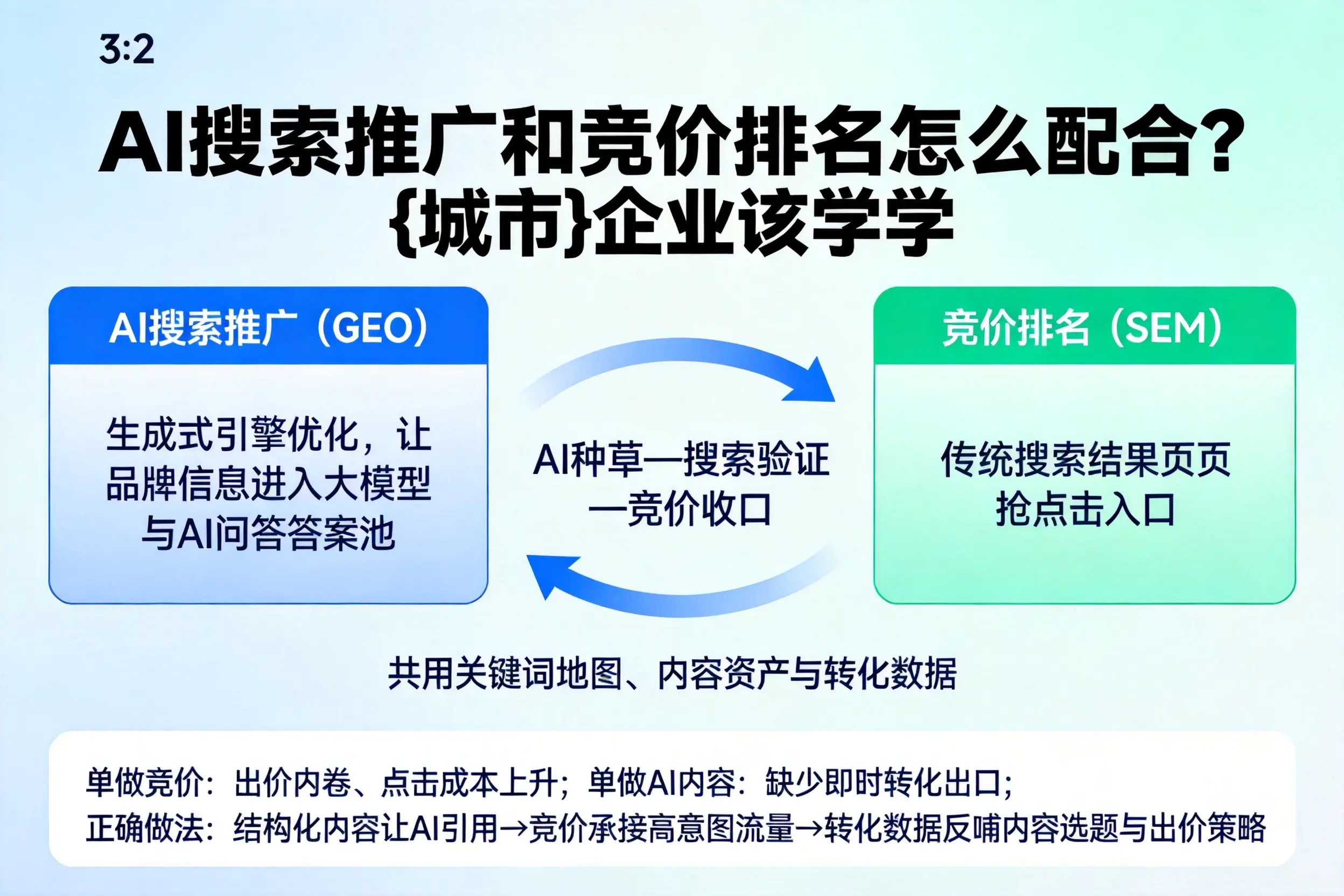 AI搜索推广和竞价排名怎么配合？河源企业该学学