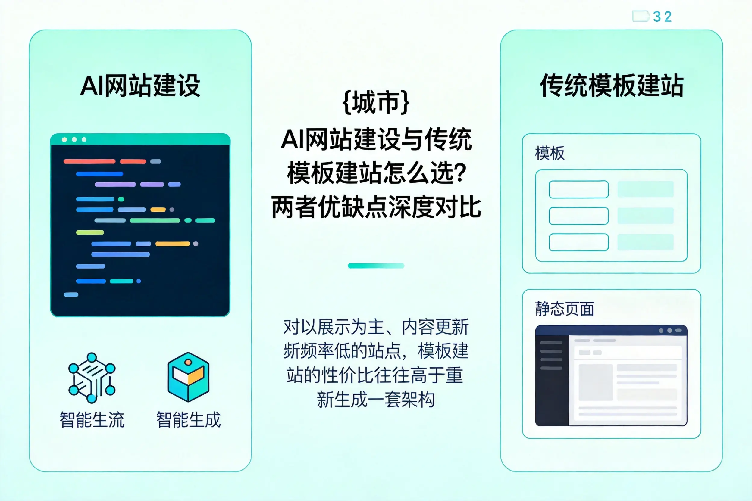 河源AI网站建设与传统模板建站怎么选？两者优缺点深度对比