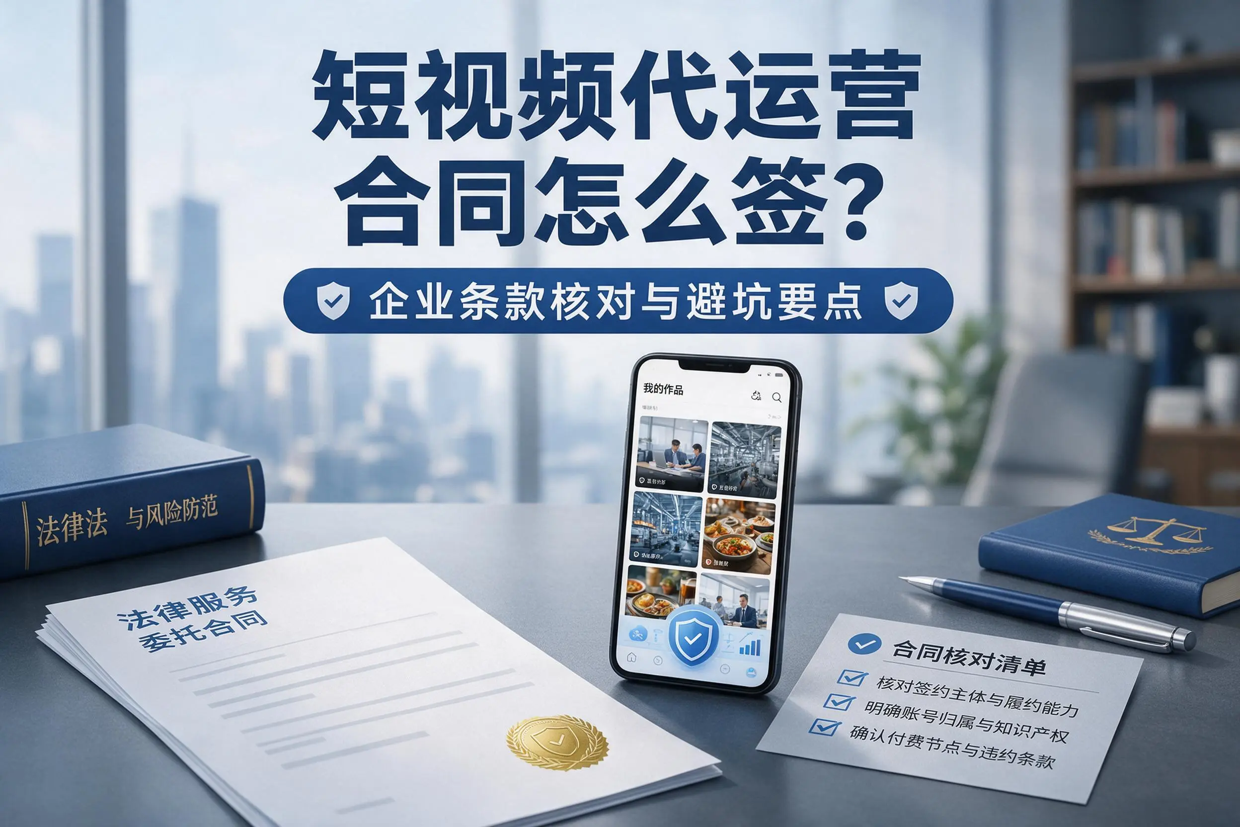 短视频代运营合同怎么签？河源企业条款核对与避坑要点