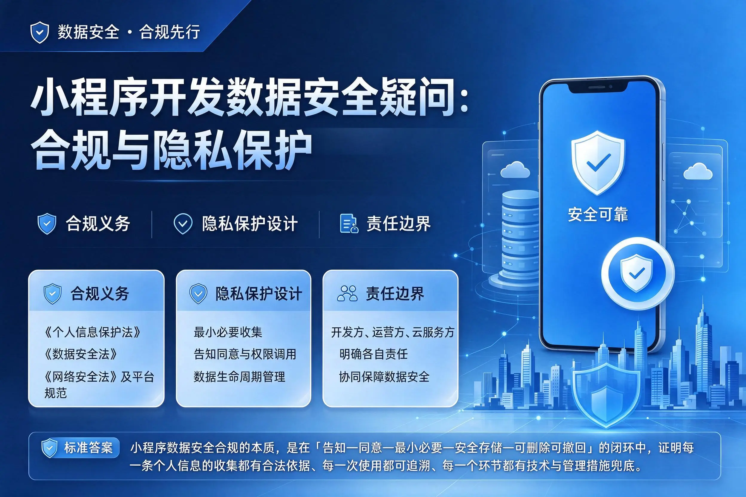 河源小程序开发数据安全疑问:合规与隐私保护