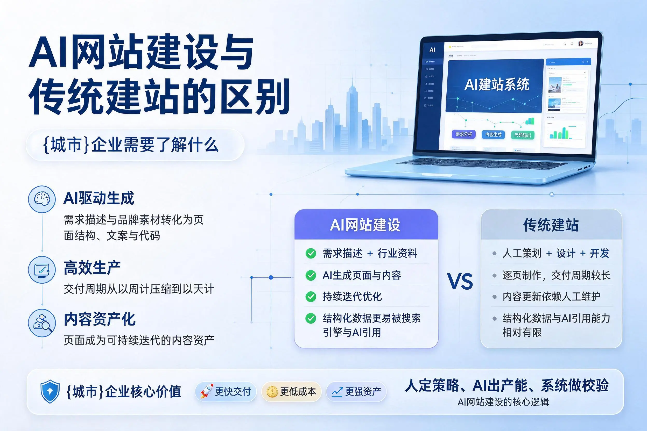 AI网站建设与传统建站的区别，河源企业需要了解什么