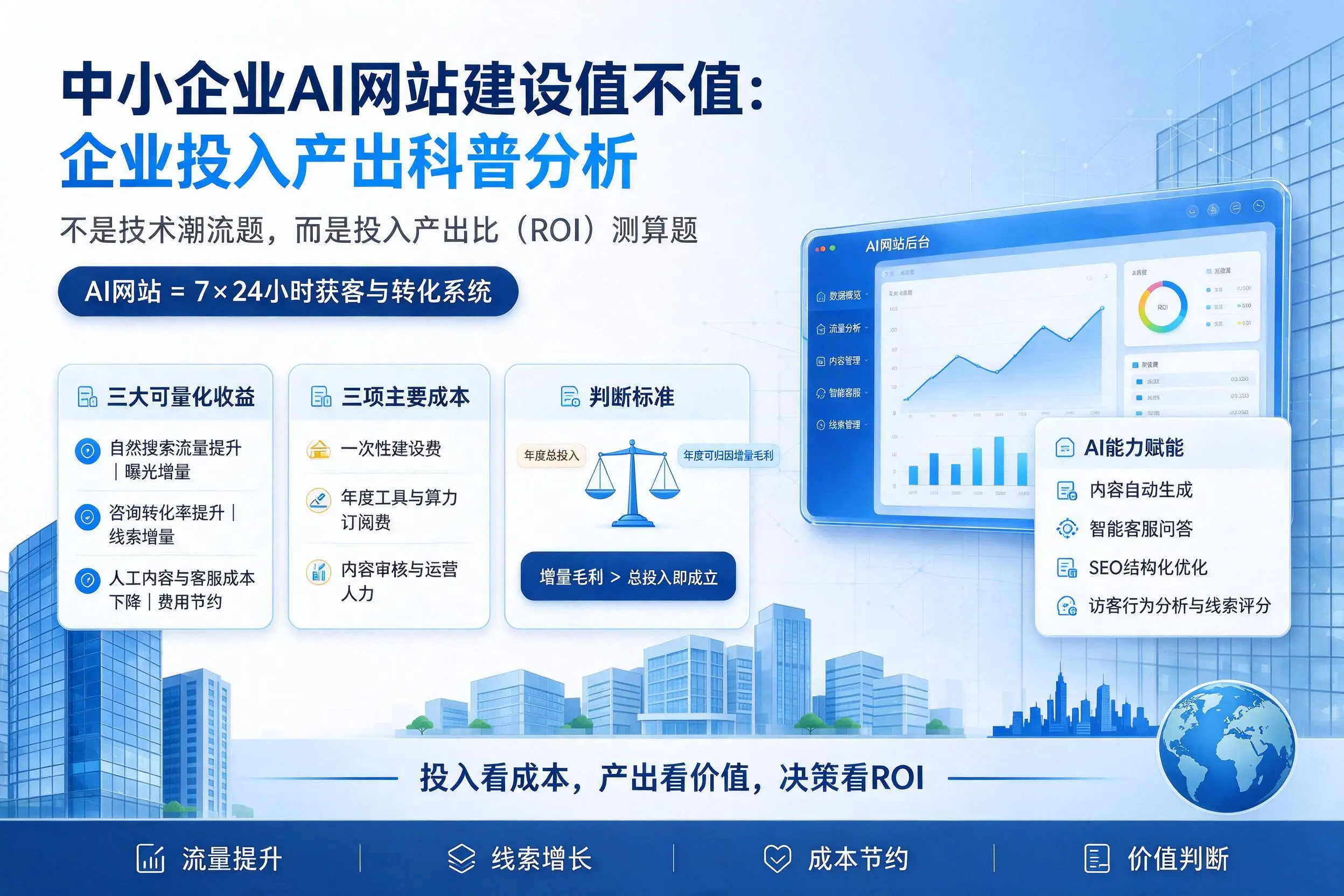 中小企业AI网站建设值不值：河源企业投入产出科普分析