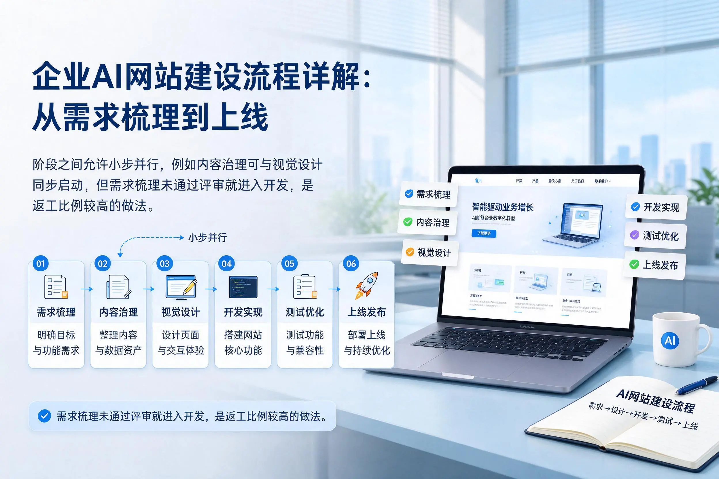 河源企业AI网站建设流程详解：从需求梳理到上线